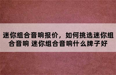 迷你组合音响报价，如何挑选迷你组合音响 迷你组合音响什么牌子好